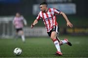 16 February 2024; Michael Duffy of Derry City during the SSE Airtricity Men's Premier Division match between Derry City and Drogheda United at The Ryan McBride Brandywell Stadium in Derry. Photo by Ramsey Cardy/Sportsfile