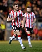 16 February 2024; Ronan Boyce of Derry City celebrates after scoring his side's first goal during the SSE Airtricity Men's Premier Division match between Derry City and Drogheda United at The Ryan McBride Brandywell Stadium in Derry. Photo by Ramsey Cardy/Sportsfile
