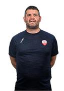 19 February 2024; Strength and conditioning coach Mick Shiel poses for a portrait during a Treaty United squad portraits session at TUS in Limerick. Photo by Stephen McCarthy/Sportsfile