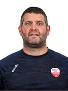 19 February 2024; Strength and conditioning coach Mick Shiel poses for a portrait during a Treaty United squad portraits session at TUS in Limerick. Photo by Stephen McCarthy/Sportsfile