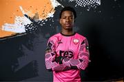 19 February 2024; Goalkeeper Michael Dike poses for a portrait during a Treaty United squad portraits session at TUS in Limerick. Photo by Stephen McCarthy/Sportsfile