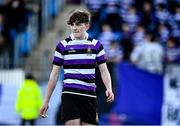 21 February 2024; Gareth Morgan of Terenure College during the Bank of Ireland Leinster Schools Senior Cup quarter-final match between Terenure College and St Michael's College at Energia Park in Dublin. Photo by Harry Murphy/Sportsfile