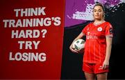 21 February 2024; Nadine Clare poses for a portrait during a Shelbourne FC squad portraits at Tolka Park in Dublin. Photo by Stephen McCarthy/Sportsfile