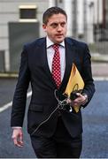 22 February 2024; Member of the Public Accounts Commitee, Cormac Devlin TD, arrives at Dáil Éireann in Dublin ahead of an appearance in front of the Public Accounts Committee by the executive of the Football Association of Ireland. Photo by Seb Daly/Sportsfile