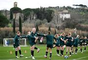 22 February 2024; Louise Quinn during a Republic of Ireland women training session at Viola Park in Florence, Italy. Photo by David Fitzgerald/Sportsfile