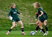 22 February 2024; Heather Payne, left, and Leanne Kiernan during a Republic of Ireland women training session at Viola Park in Florence, Italy. Photo by David Fitzgerald/Sportsfile