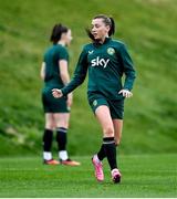 22 February 2024; Abbie Larkin during a Republic of Ireland women training session at Viola Park in Florence, Italy. Photo by David Fitzgerald/Sportsfile