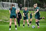 22 February 2024; Emily Murphy, centre, during a Republic of Ireland women training session at Viola Park in Florence, Italy. Photo by David Fitzgerald/Sportsfile