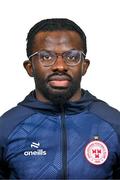 21 February 2024; Shelbourne Analyst Omishola Samuel poses for a portrait during a Shelbourne FC squad portraits at Tolka Park in Dublin. Photo by Sam Barnes/Sportsfile