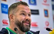 22 February 2024; Head coach Andy Farrell during an Ireland Rugby media conference at the Aviva Stadium in Dublin. Photo by Seb Daly/Sportsfile