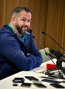 22 February 2024; Head coach Andy Farrell during an Ireland Rugby media conference at the Aviva Stadium in Dublin. Photo by Seb Daly/Sportsfile