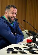 22 February 2024; Head coach Andy Farrell during an Ireland Rugby media conference at the Aviva Stadium in Dublin. Photo by Seb Daly/Sportsfile