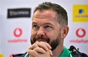 22 February 2024; Head coach Andy Farrell during an Ireland Rugby media conference at the Aviva Stadium in Dublin. Photo by Seb Daly/Sportsfile