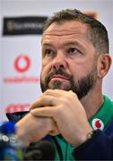 22 February 2024; Head coach Andy Farrell during an Ireland Rugby media conference at the Aviva Stadium in Dublin. Photo by Seb Daly/Sportsfile