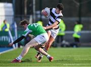 20 February 2024; Tom Quinn of Belvedere College evades the tackleof Zachary Mulligan of Gonzaga College during the Bank of Ireland Leinster Schools Senior Cup quarter-final match between Gonzaga College and Belvedere College at Energia Park in Dublin. Photo by Tyler Miller/Sportsfile