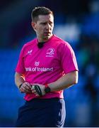 20 February 2024; Referee Paul Haycock during the Bank of Ireland Leinster Schools Senior Cup quarter-final match between Gonzaga College and Belvedere College at Energia Park in Dublin. Photo by Tyler Miller/Sportsfile
