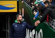 23 February 2024; Head coach Andy Farrell during an Ireland rugby captain's run at the Aviva Stadium in Dublin. Photo by Harry Murphy/Sportsfile