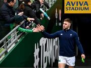 23 February 2024; Jack Crowley walks out for an Ireland rugby captain's run at the Aviva Stadium in Dublin. Photo by Harry Murphy/Sportsfile