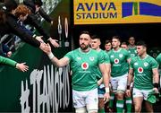 23 February 2024; Jack Conan walks out for an Ireland rugby captain's run at the Aviva Stadium in Dublin. Photo by Harry Murphy/Sportsfile