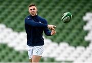 23 February 2024; Jack Crowley during an Ireland rugby captain's run at the Aviva Stadium in Dublin. Photo by Harry Murphy/Sportsfile