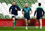 23 February 2024; Peter O’Mahony and Finlay Bealham during an Ireland rugby captain's run at the Aviva Stadium in Dublin. Photo by Harry Murphy/Sportsfile
