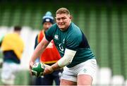 23 February 2024; Tadhg Furlong during an Ireland rugby captain's run at the Aviva Stadium in Dublin. Photo by Harry Murphy/Sportsfile