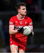17 February 2024; Ethan Doherty of Derry during the Allianz Football League Division 1 match between Derry and Monaghan at Celtic Park in Derry. Photo by Ramsey Cardy/Sportsfile