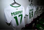 23 February 2024; The jersey of Emily Murphy is seen in the Republic of Ireland dressing room before the international women's friendly match between Italy and Republic of Ireland at Viola Park in Florence, Italy. Photo by David Fitzgerald/Sportsfile