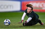 23 February 2024; Republic of Ireland goalkeeper Courtney Brosnan before the international women's friendly match between Italy and Republic of Ireland at Viola Park in Florence, Italy. Photo by David Fitzgerald/Sportsfile
