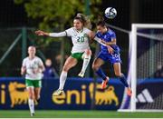 23 February 2024; Leanne Kiernan of Republic of Ireland in action against Elisabetta Oliviero of Italy during the international women's friendly match between Italy and Republic of Ireland at Viola Park in Florence, Italy. Photo by David Fitzgerald/Sportsfile