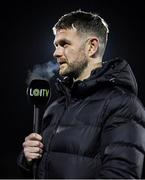 23 February 2024; LOITV co-commentator Dane Massey before the SSE Airtricity Men's Premier Division match between Dundalk and Galway United at Oriel Park in Dundalk, Louth. Photo by Ben McShane/Sportsfile