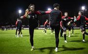 23 February 2024; Dylan Connolly of Bohemians, left, warms up before the SSE Airtricity Men's Premier Division match between St Patrick's Athletic and Bohemians at Richmond Park in Dublin. Photo by Harry Murphy/Sportsfile