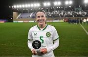 23 February 2024; Player of the Match Niamh Fahey of Republic of Ireland after the international women's friendly match between Italy and Republic of Ireland at Viola Park in Florence, Italy. Photo by David Fitzgerald/Sportsfile