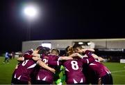 23 February 2024; Galway United players huddle before the SSE Airtricity Men's Premier Division match between Dundalk and Galway United at Oriel Park in Dundalk, Louth. Photo by Ben McShane/Sportsfile