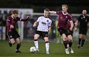 23 February 2024; Daryl Horgan of Dundalk in action against Aodh Dervin, left, and Vincent Borden of Galway United during the SSE Airtricity Men's Premier Division match between Dundalk and Galway United at Oriel Park in Dundalk, Louth. Photo by Ben McShane/Sportsfile