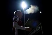 23 February 2024; Chris Forrester of St Patrick's Athletic walks to take a corner during the SSE Airtricity Men's Premier Division match between St Patrick's Athletic and Bohemians at Richmond Park in Dublin. Photo by Harry Murphy/Sportsfile