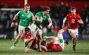 23 February 2024; Wilhelm de Klerk of Ireland is tackled by Lucas de la Rua of Wales during the U20 Six Nations Rugby Championship match between Ireland and Wales at Virgin Media Park in Cork. Photo by Brendan Moran/Sportsfile