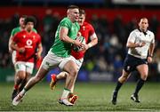 23 February 2024; Ben O’Connor of Ireland runs in his side's sixth try during the U20 Six Nations Rugby Championship match between Ireland and Wales at Virgin Media Park in Cork. Photo by Brendan Moran/Sportsfile