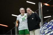 23 February 2024; Erin Mclaughlin of Republic of Ireland with Caitlyn McDaid after the international women's friendly match between Italy and Republic of Ireland at Viola Park in Florence, Italy. Photo by David Fitzgerald/Sportsfile