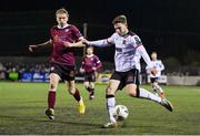 23 February 2024; Jamie Gullan of Dundalk and David Hurley of Galway United during the SSE Airtricity Men's Premier Division match between Dundalk and Galway United at Oriel Park in Dundalk, Louth. Photo by Ben McShane/Sportsfile