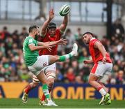24 February 2024; Jamison Gibson-Park of Ireland in action against Adam Beard of Wales during the Guinness Six Nations Rugby Championship match between Ireland and Wales at Aviva Stadium in Dublin. Photo by Sam Barnes/Sportsfile