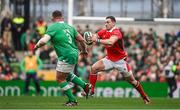 24 February 2024; George North of Wales in action against Tadhg Furlong of Ireland during the Guinness Six Nations Rugby Championship match between Ireland and Wales at Aviva Stadium in Dublin. Photo by Sam Barnes/Sportsfile