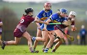 24 February 2024; Eimear McGrath of Tipperary is tackled by Aoife Donohue of Galway during the Very Camogie League Division 1 match between Tipperary and Galway at The Ragg GAA Grounds in Tipperary. Photo by Tom Beary/Sportsfile