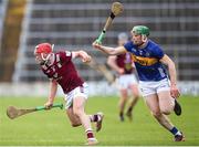 24 February 2024; Peter Clarke of Westmeath in action against Brian McGrath of Tipperary during the Allianz Hurling League Division 1 Group B match between Tipperary and Westmeath at FBD Semple Stadium in Thurles, Tipperary. Photo by Michael P Ryan/Sportsfile