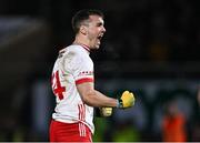 24 February 2024; Darragh Canavan of Tyrone celebrates scoring a point during the Allianz Football League Division 1 match between Tyrone and Mayo at O'Neills Healy Park in Omagh, Tyrone. Photo by Ben McShane/Sportsfile
