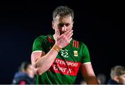 24 February 2024; Cillian O'Connor of Mayo reacts after the Allianz Football League Division 1 match between Tyrone and Mayo at O'Neills Healy Park in Omagh, Tyrone. Photo by Ben McShane/Sportsfile