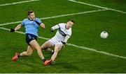 24 February 2024; Con O'Callaghan of Dublin shoots past Kerry goalkeeper Shane Ryan to score a goal, in the 5th minute, during the Allianz Football League Division 1 match between Dublin and Kerry at Croke Park in Dublin. Photo by Ray McManus/Sportsfile