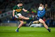 24 February 2024; Dylan Geaney of Kerry in action against Brian Fenton of Dublin during the Allianz Football League Division 1 match between Dublin and Kerry at Croke Park in Dublin. Photo by Brendan Moran/Sportsfile