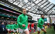 24 February 2024; Ciarán Frawley of Ireland before the Guinness Six Nations Rugby Championship match between Ireland and Wales at Aviva Stadium in Dublin. Photo by Ramsey Cardy/Sportsfile