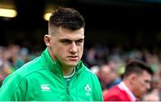 24 February 2024; Dan Sheehan of Ireland before the Guinness Six Nations Rugby Championship match between Ireland and Wales at Aviva Stadium in Dublin. Photo by Ramsey Cardy/Sportsfile